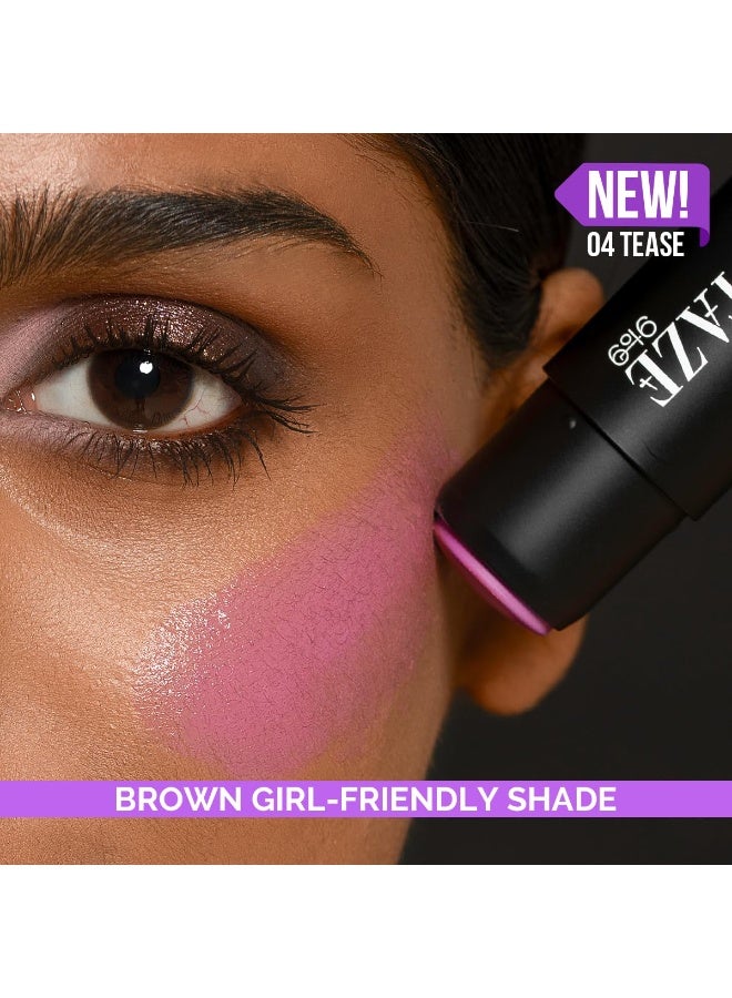 Staze 9to9 Cheek Me Out Multipurpose Blush Stick Tint | On The Go Lip + Cheek + Eye Makeup | Highly Pigmented + Blendable | 12Hrs Long Stay | Natural, Creamy Finish | Travel-Friendly | 04 Tease | 6g - Image 3